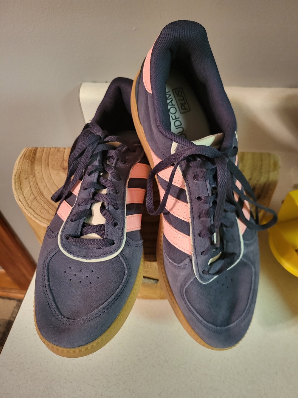 adidas Breaknet Sleek WOMEN'S Navy Pink Suede Casual Sneakers US 8